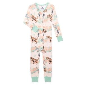 Jurassic World Toddlers' 5T One-Piece Sleeper Dinosaurs Kids Pajamas Rex Brown